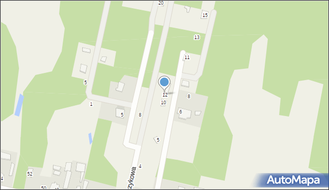 Grzymek, Storczykowa, 12, mapa Grzymek