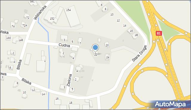 Harbutowice, Stara Droga, 22, mapa Harbutowice