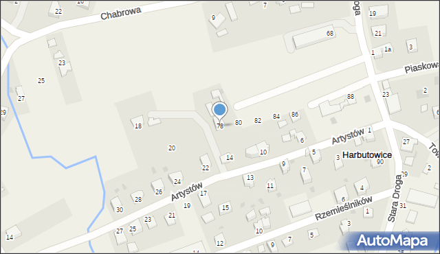 Harbutowice, Stara Droga, 78, mapa Harbutowice