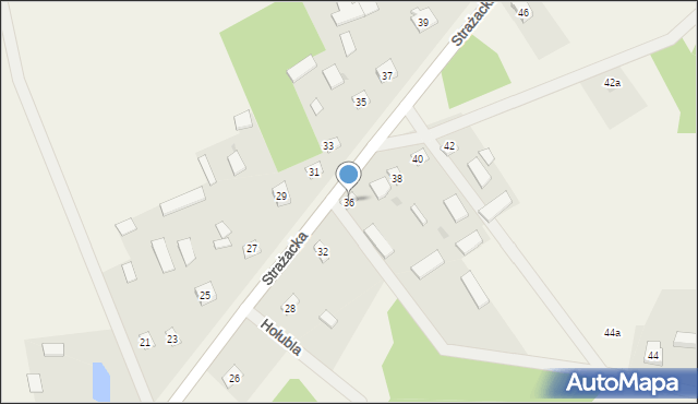 Hołubla, Strażacka, 36, mapa Hołubla