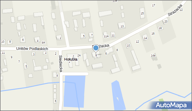 Hołubla, Strażacka, 4, mapa Hołubla