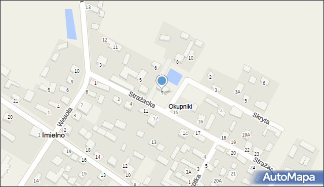 Imielno, Strażacka, 7, mapa Imielno
