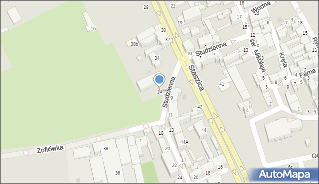 Inowrocław, Studzienna, 14, mapa Inowrocławia