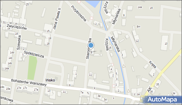 Ińsko, Staromiejska, 9, mapa Ińsko