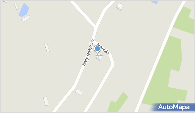 Iwaniska, Stary Gościniec, 11, mapa Iwaniska