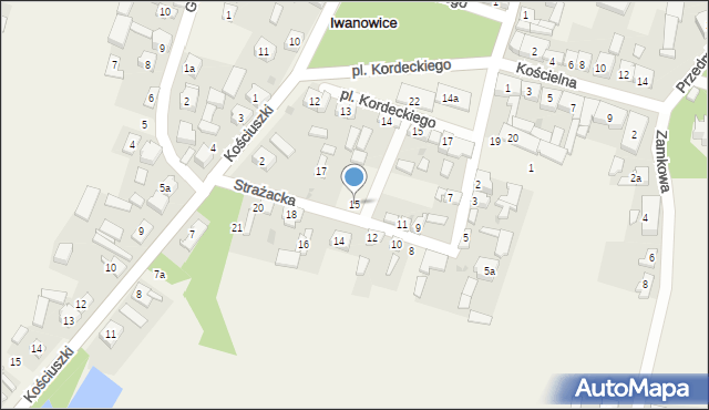 Iwanowice, Strażacka, 15, mapa Iwanowice