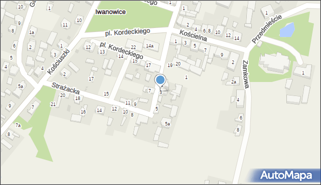 Iwanowice, Strażacka, 3, mapa Iwanowice