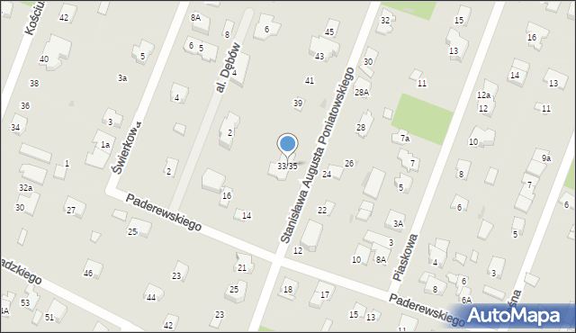 Izabelin C, Stanisława Augusta Poniatowskiego, 33/35, mapa Izabelin C