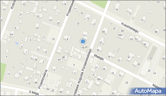 Izabelin C, Stanisława Augusta Poniatowskiego, 9, mapa Izabelin C