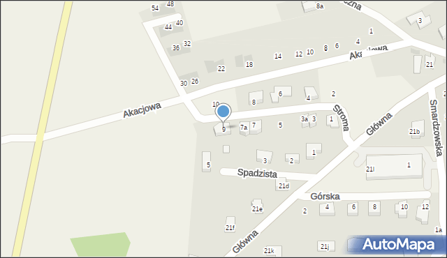 Jaczów, Stroma, 9, mapa Jaczów