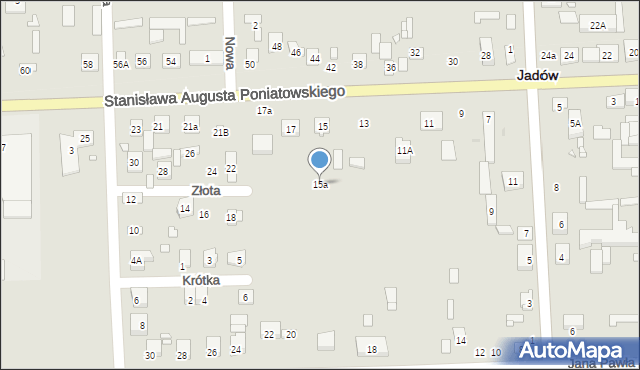 Jadów, Stanisława Augusta Poniatowskiego, 15a, mapa Jadów