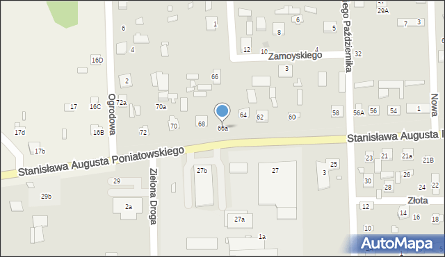Jadów, Stanisława Augusta Poniatowskiego, 66a, mapa Jadów