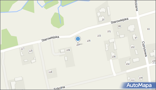 Jakubowice Konińskie, Starowiejska, 107, mapa Jakubowice Konińskie