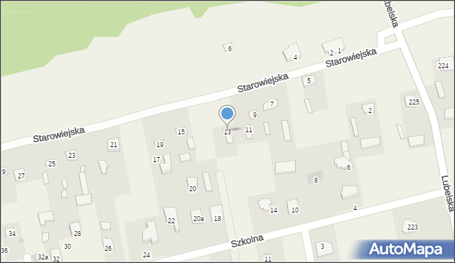 Jakubowice Konińskie, Starowiejska, 13, mapa Jakubowice Konińskie