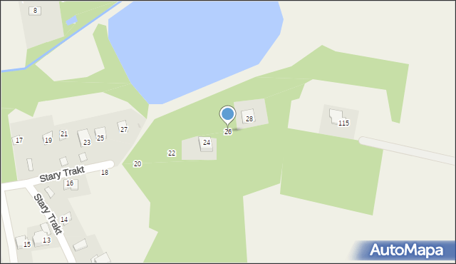 Jakubowice Konińskie, Stary Trakt, 26, mapa Jakubowice Konińskie