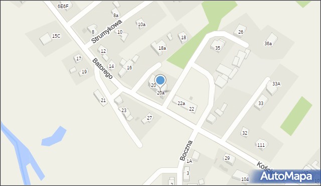 Janików, Stefana Batorego, 20a, mapa Janików