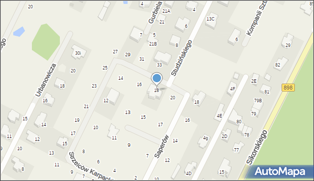 Janów, Strzelców Karpackich, 18, mapa Janów