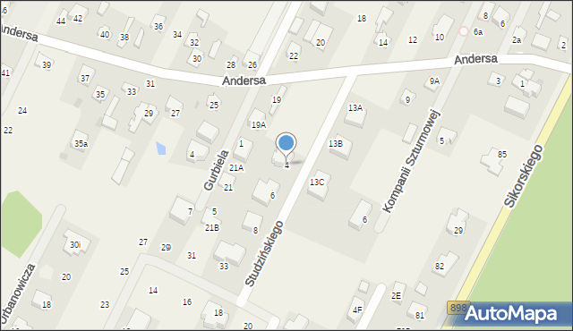 Janów, Studzińskiego Adama, kpl., 4, mapa Janów