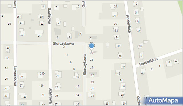 Janów, Storczykowa, 11, mapa Janów
