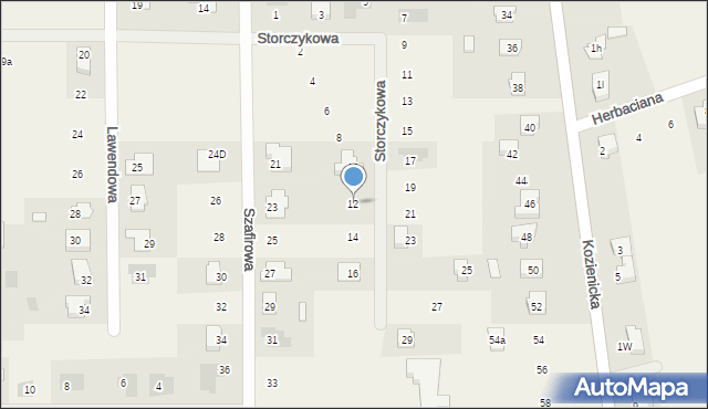 Janów, Storczykowa, 12, mapa Janów