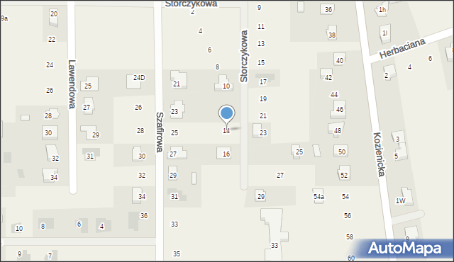 Janów, Storczykowa, 14, mapa Janów