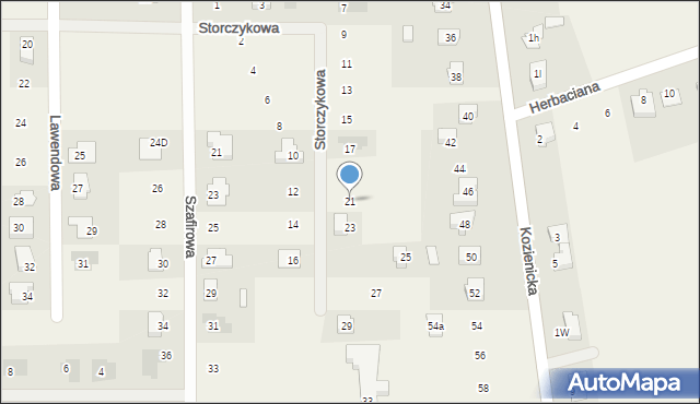 Janów, Storczykowa, 21, mapa Janów