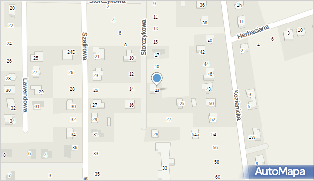 Janów, Storczykowa, 23, mapa Janów