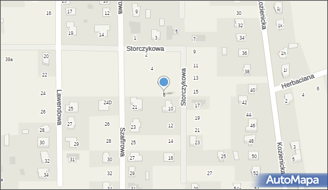 Janów, Storczykowa, 8, mapa Janów