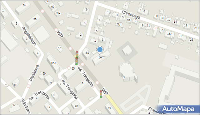 Jarocin, Stefana Batorego, 1A, mapa Jarocin
