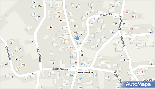 Jaroszowice, Strażacka, 1, mapa Jaroszowice