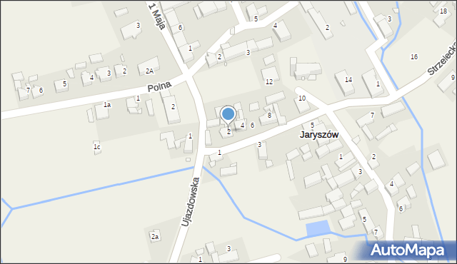 Jaryszów, Strzelecka, 2, mapa Jaryszów