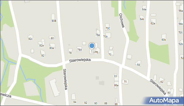 Jasło, Starowiejska, 76B, mapa Jasła