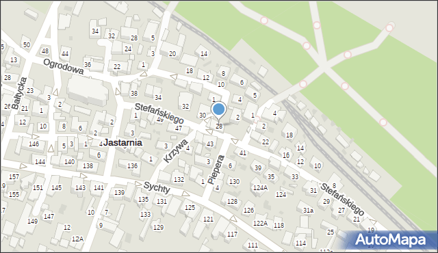 Jastarnia, Stefańskiego Pawła, ks., 28, mapa Jastarnia