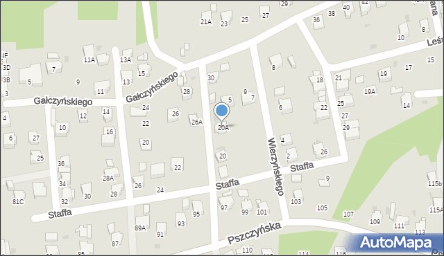 Jastrzębie-Zdrój, Staffa Leopolda, 20A, mapa Jastrzębie-Zdrój