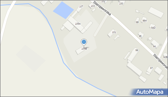 Jawor, Starojaworska, 105B, mapa Jawor