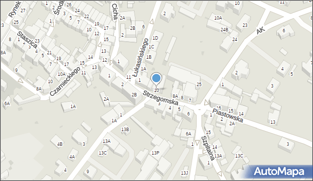 Jawor, Strzegomska, 10, mapa Jawor