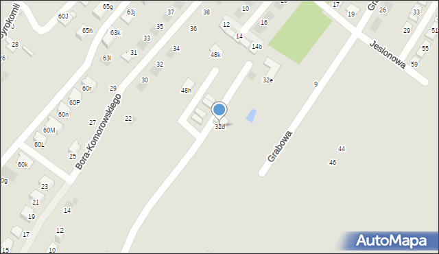 Jaworzno, Starowiejska, 32d, mapa Jaworzno