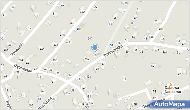 Jaworzno, Starowiejska, 60, mapa Jaworzno