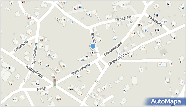 Jaworzno, Starowiejska, 74, mapa Jaworzno