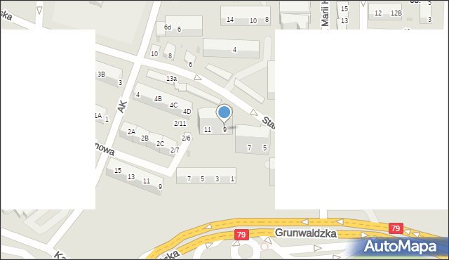 Jaworzno, Starowiejska, 9, mapa Jaworzno