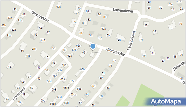 Jaworzno, Storczyków, 65, mapa Jaworzno