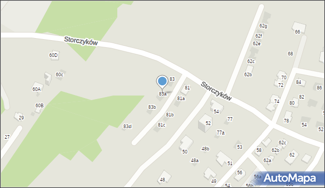 Jaworzno, Storczyków, 83a, mapa Jaworzno