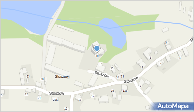 Jaźwina, Stoszów, 38, mapa Jaźwina