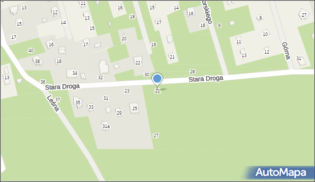 Jedlicze B, Stara Droga, 21, mapa Jedlicze B