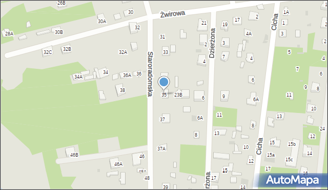 Jedlnia-Letnisko, Staroradomska, 35, mapa Jedlnia-Letnisko