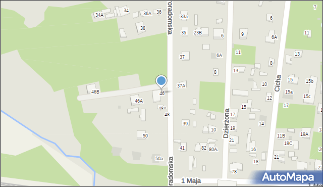 Jedlnia-Letnisko, Staroradomska, 46, mapa Jedlnia-Letnisko