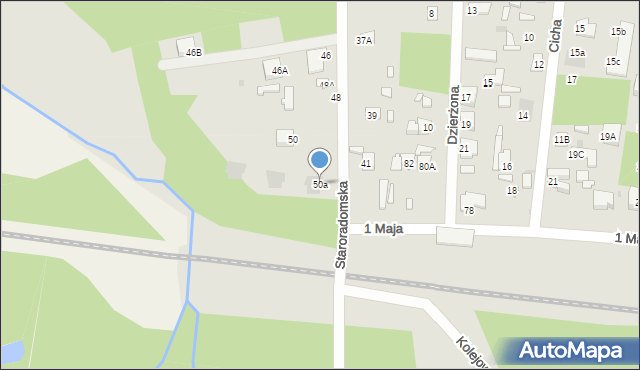 Jedlnia-Letnisko, Staroradomska, 50a, mapa Jedlnia-Letnisko
