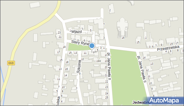 Jedwabne, Stary Rynek, 9, mapa Jedwabne