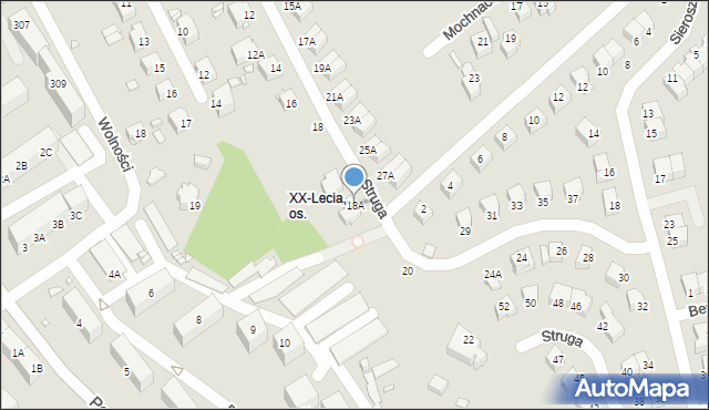 Jelenia Góra, Struga Andrzeja, 18A, mapa Jelenia Góra