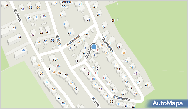 Jelenia Góra, Strzelecka, 3, mapa Jelenia Góra